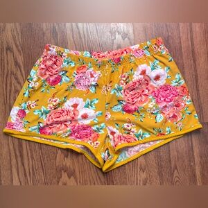 Bobbie Brooks Floral Yellow Shorts